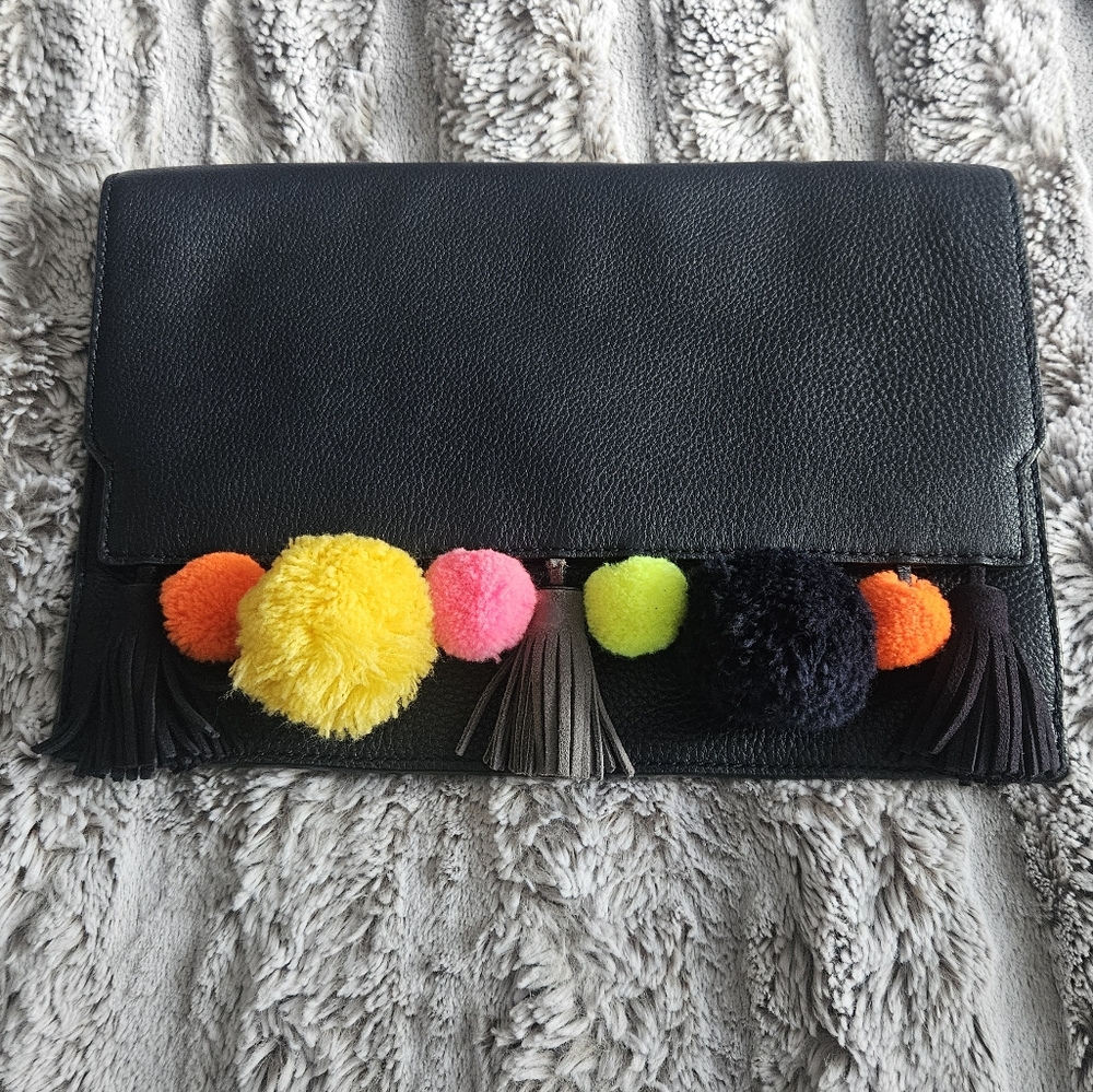 Rebecca Minkoff colorful frindge clutch